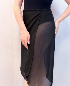 Saia longa de crepe SD1080 preto