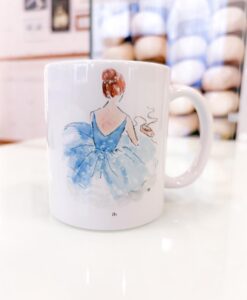 Caneca Com Arte Ilustrada bailarina azul
