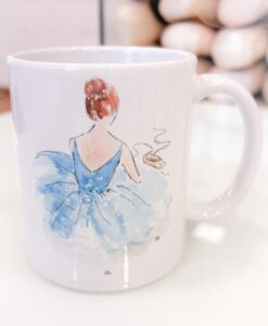 Caneca Com Arte Ilustrada bailarina azul