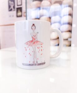 Caneca Com Arte Ilustrada bailarina pink