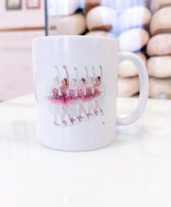Caneca Com Arte Ilustrada amigas do ballet