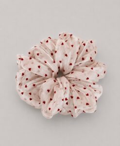 Scrunchie Organza Corações